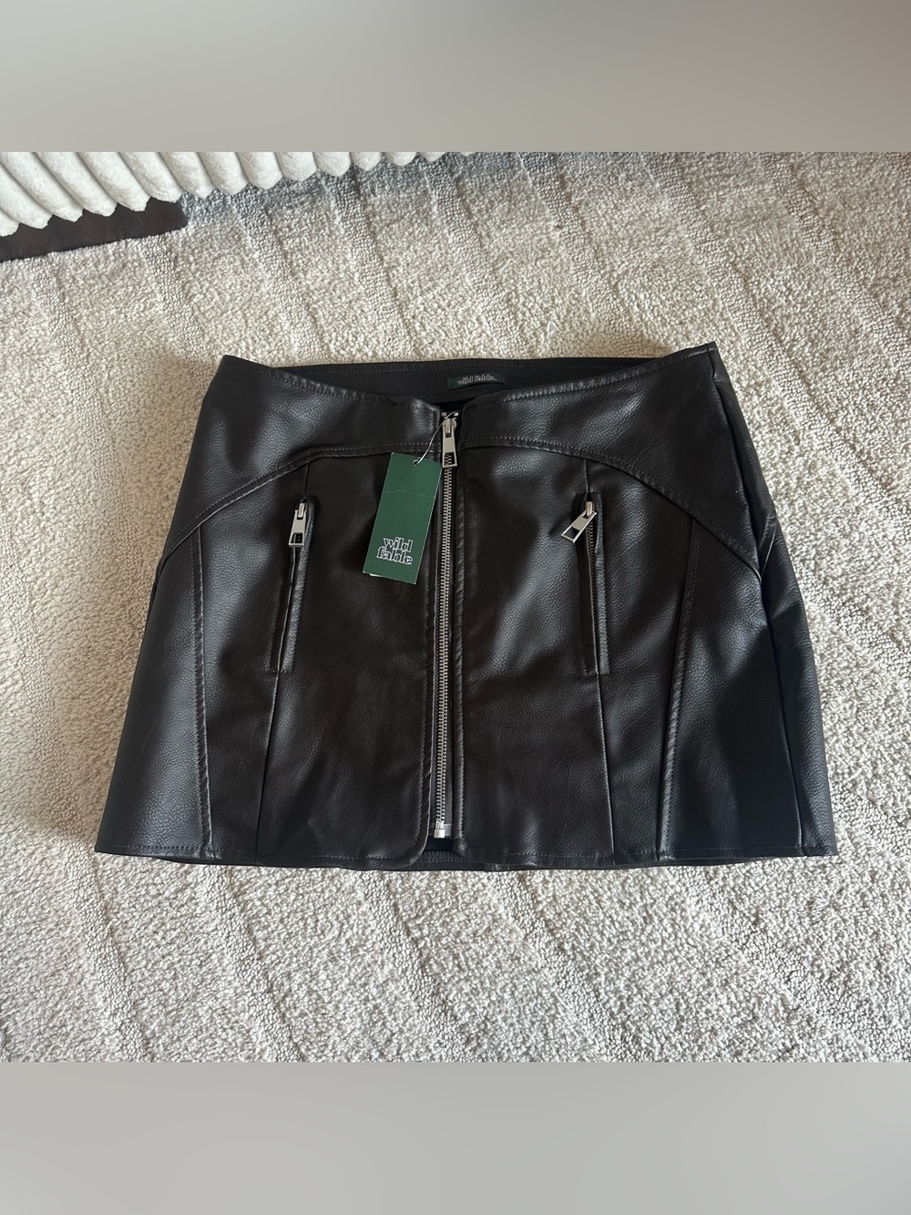 Wild Fable Black Faux Leather Mini Skirt
